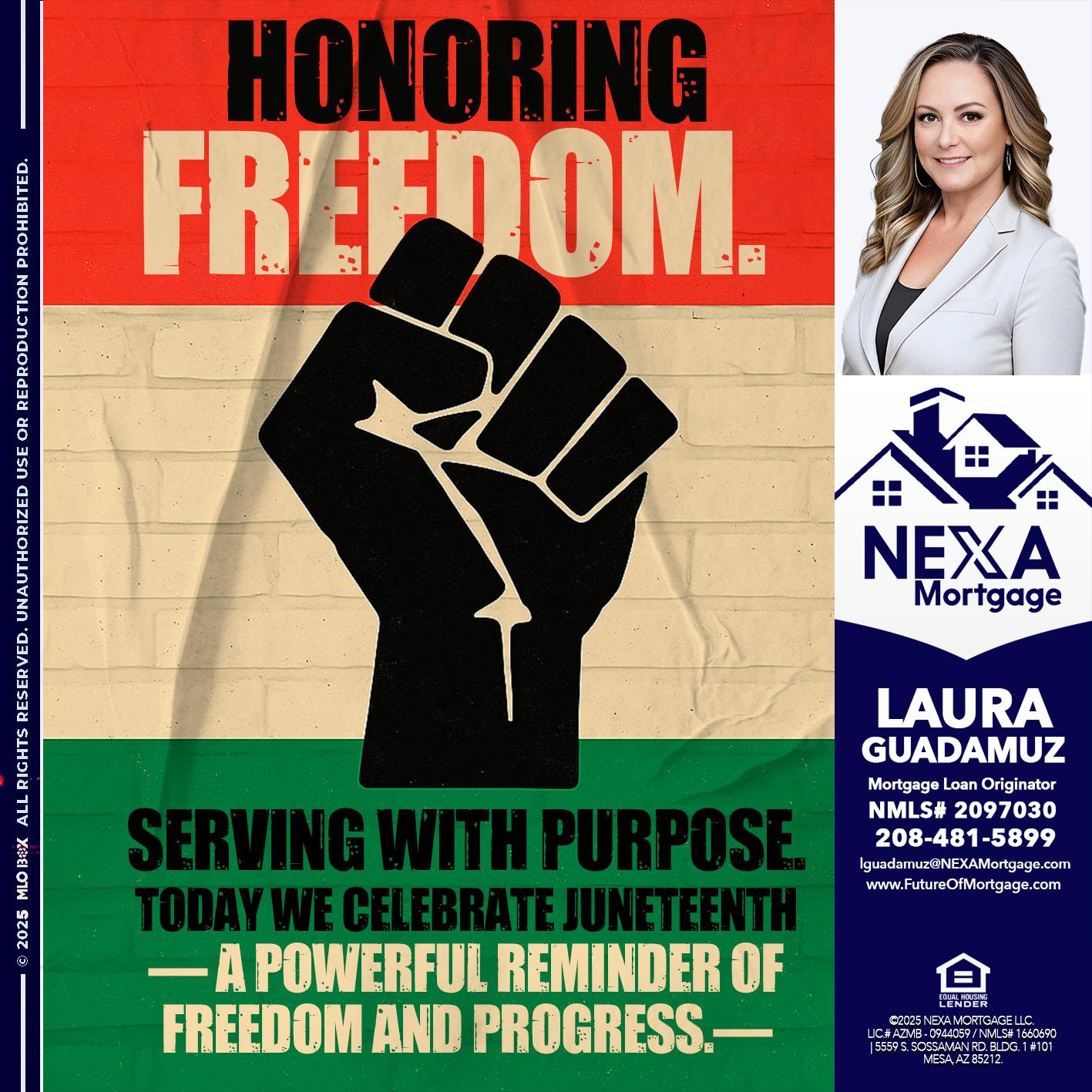 HONORING FREEDOM - Laura Guadamuz -Mortgage Loan Originator