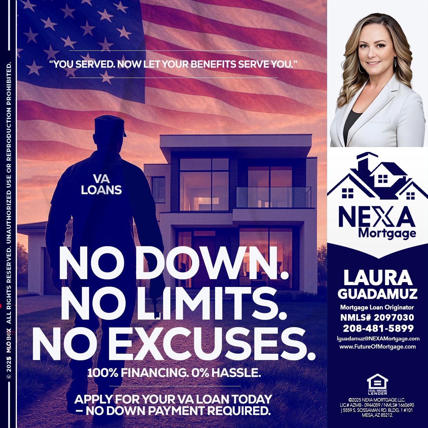 NO DOWN. NO LIMIT. - Laura Guadamuz - Senior Loan Officer