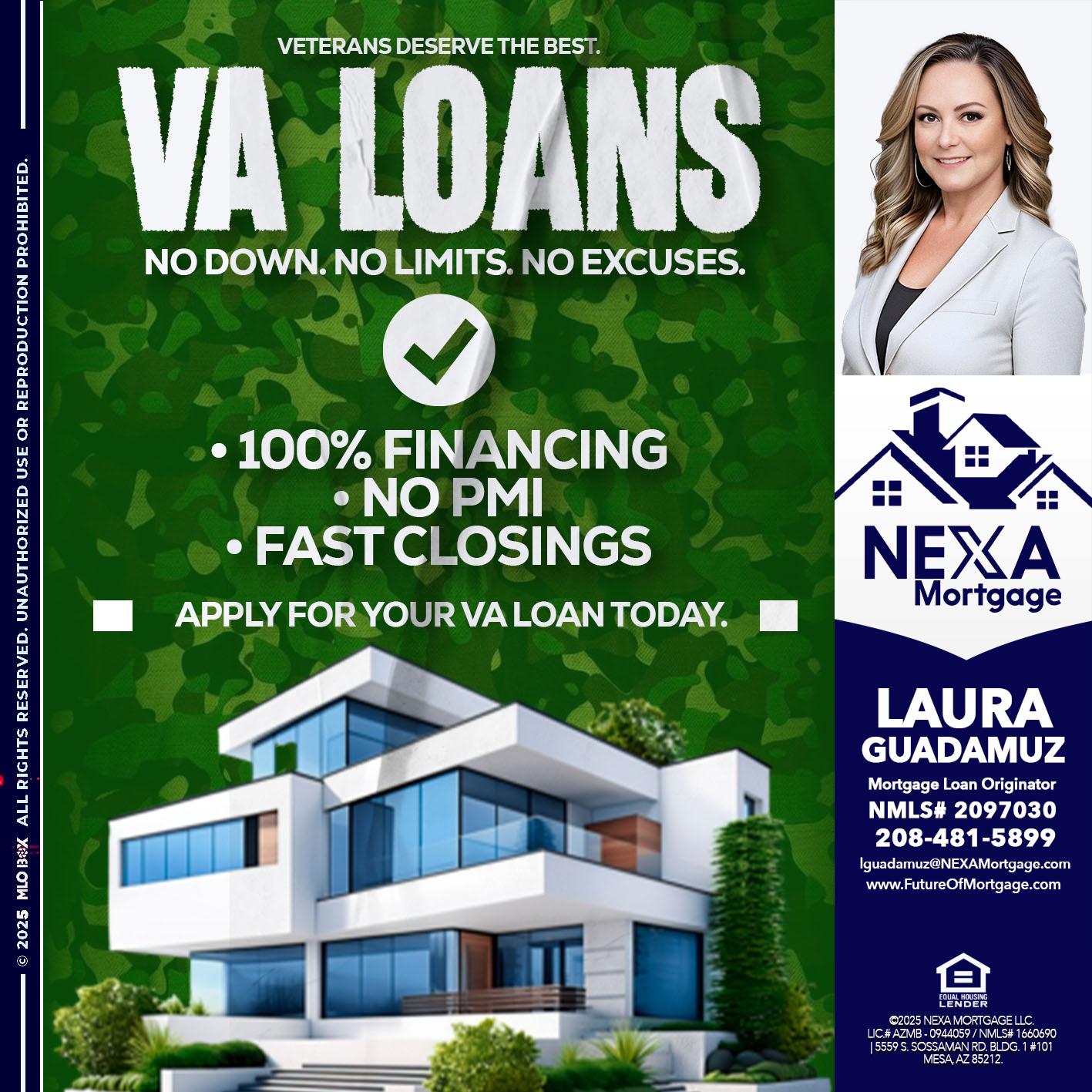 VA LOANS - Laura Guadamuz -Mortgage Loan Originator