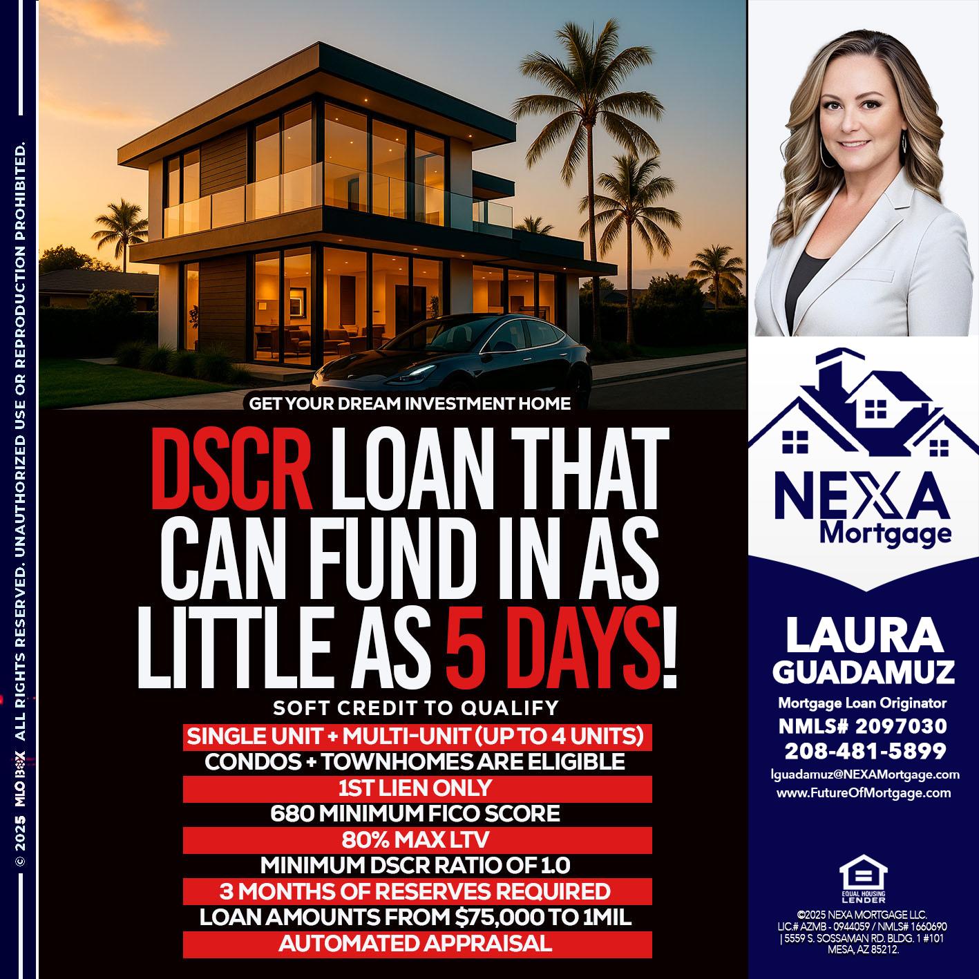 DSCR LOAN - Laura Guadamuz -Mortgage Loan Originator