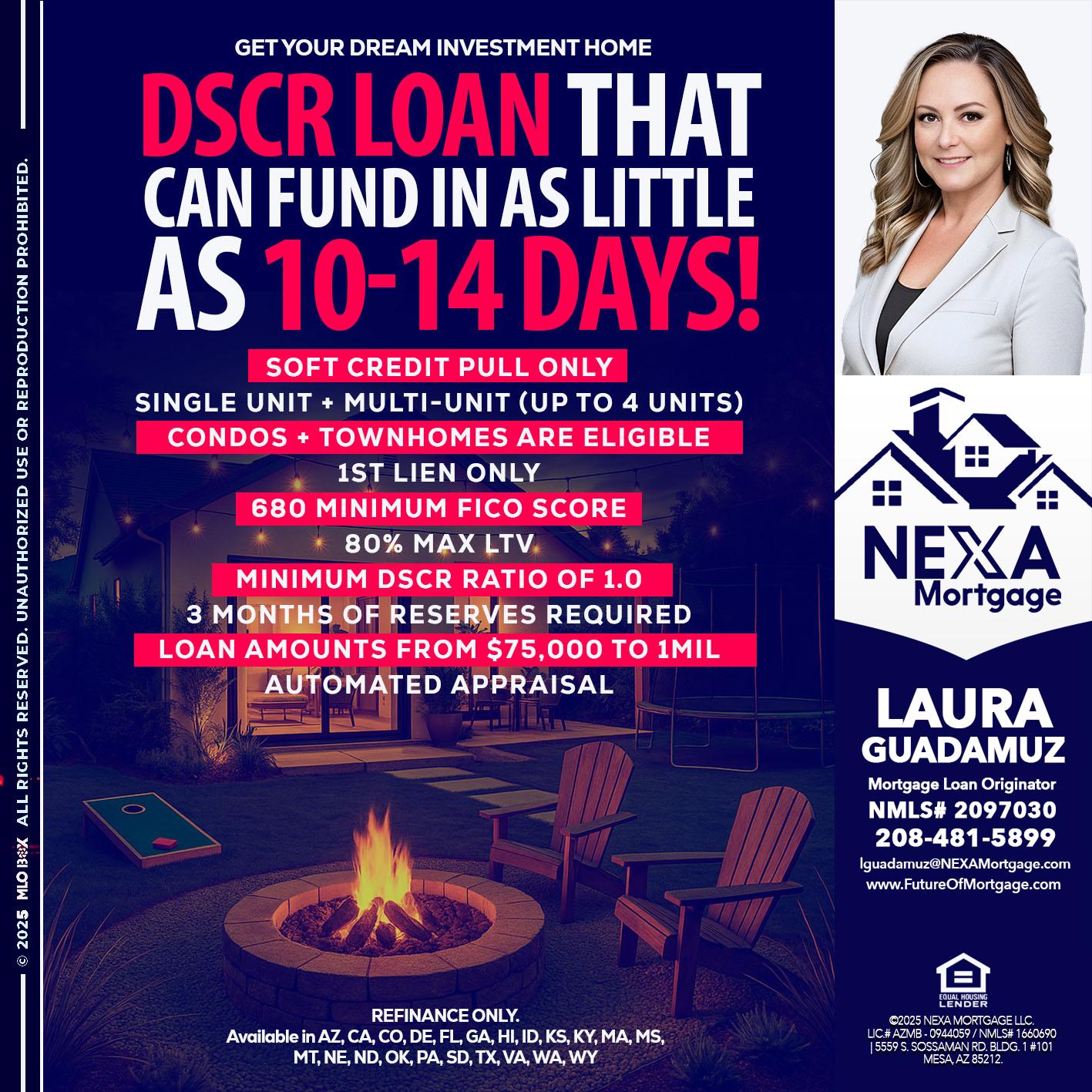 DSCR LOAN - Laura Guadamuz -Mortgage Loan Originator
