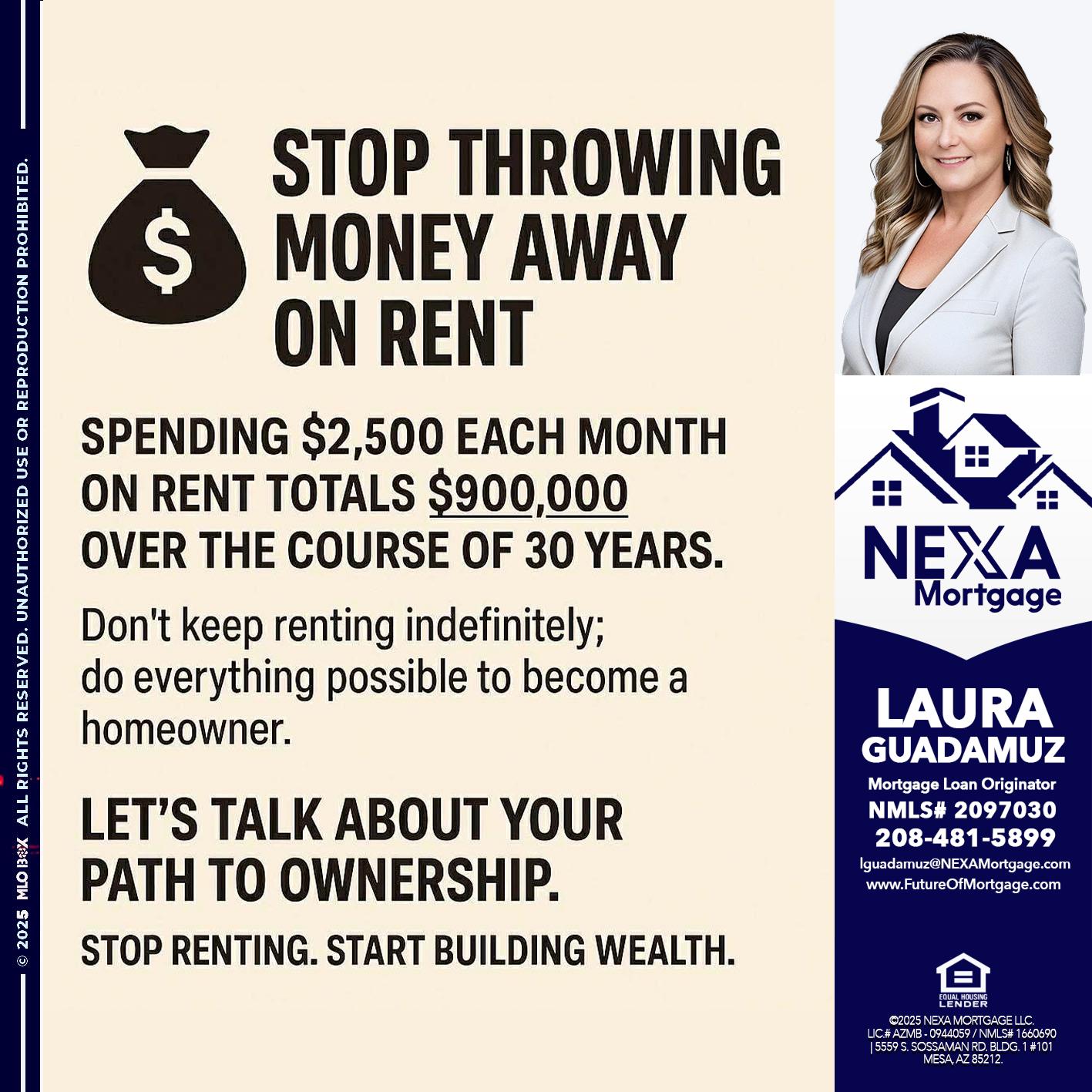 STOP THROWING - Laura Guadamuz -Mortgage Loan Originator