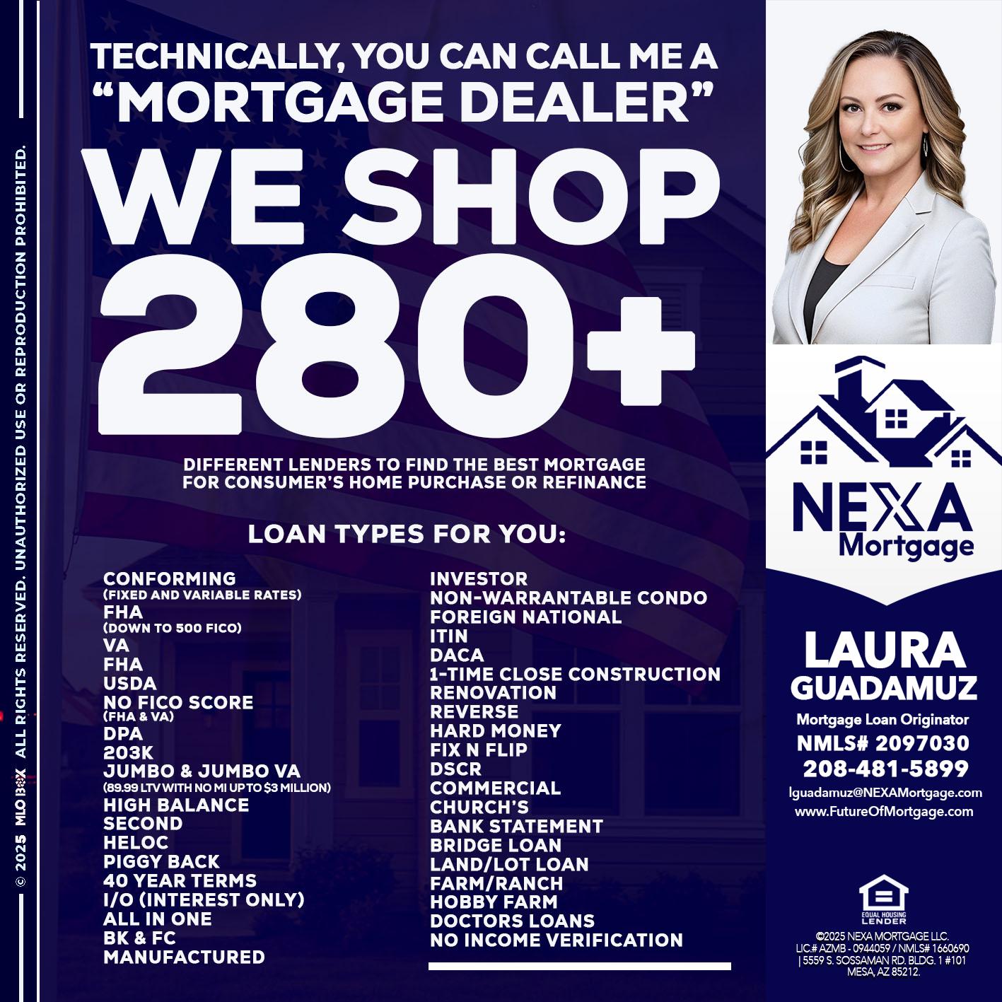 WE SHOP 280 + - Laura Guadamuz -Mortgage Loan Originator
