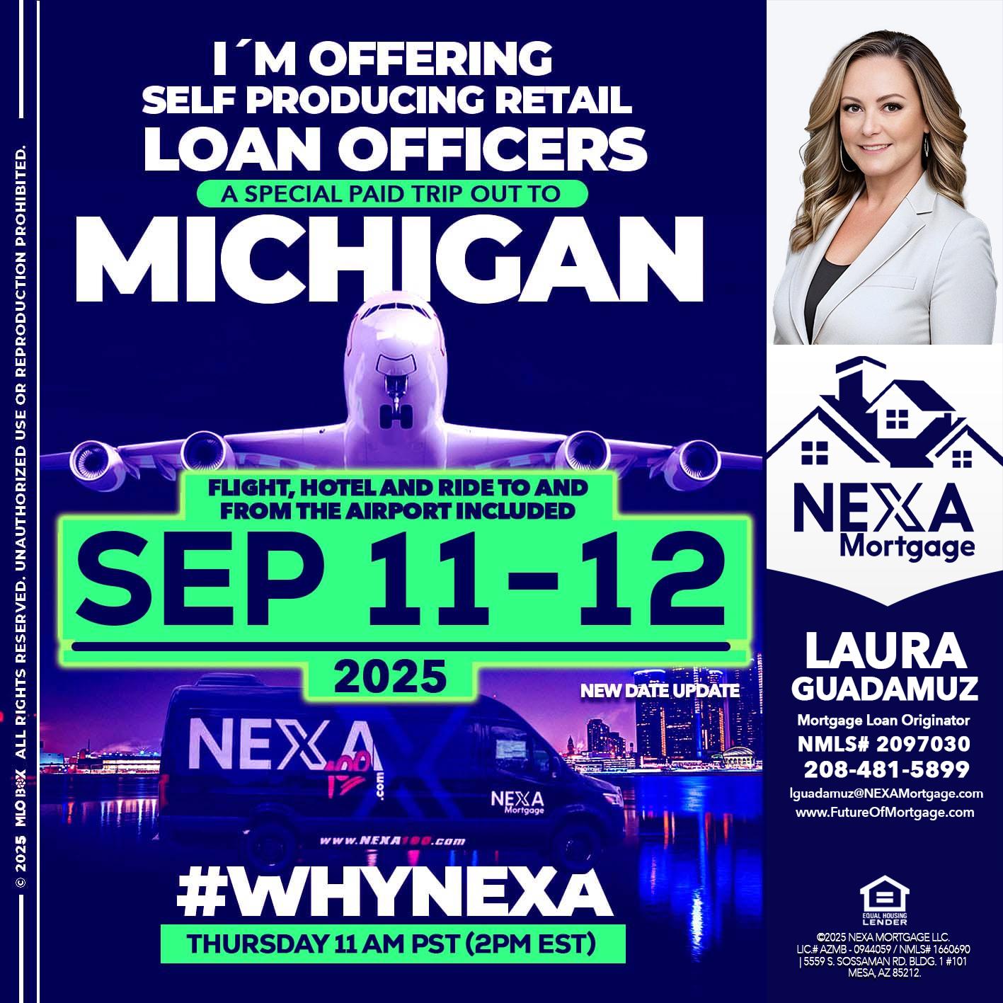 michigan sep 11-12 - Laura Guadamuz -Mortgage Loan Originator
