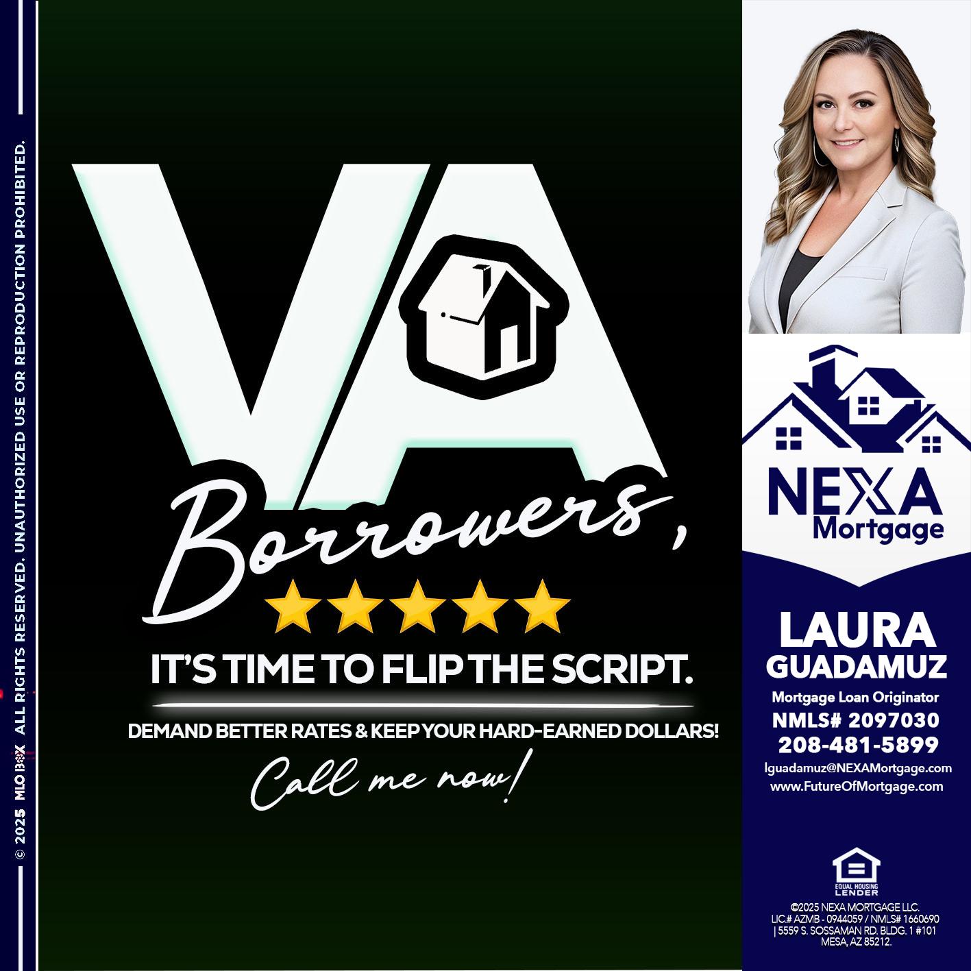 VA BORROWERS - Laura Guadamuz -Mortgage Loan Originator
