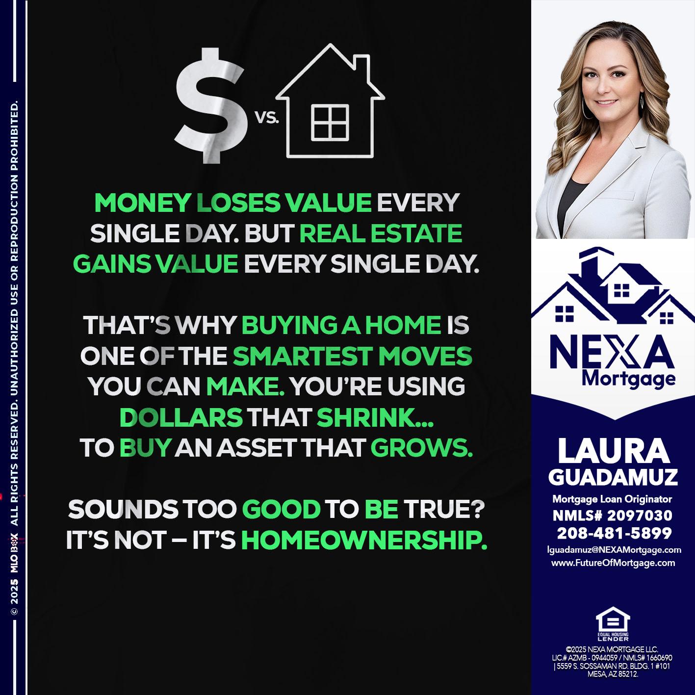 MONEY LOSES VALUE - Laura Guadamuz -Mortgage Loan Originator
