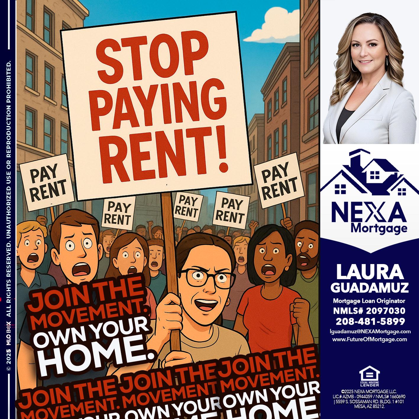 stop paying rent - Laura Guadamuz -Mortgage Loan Originator