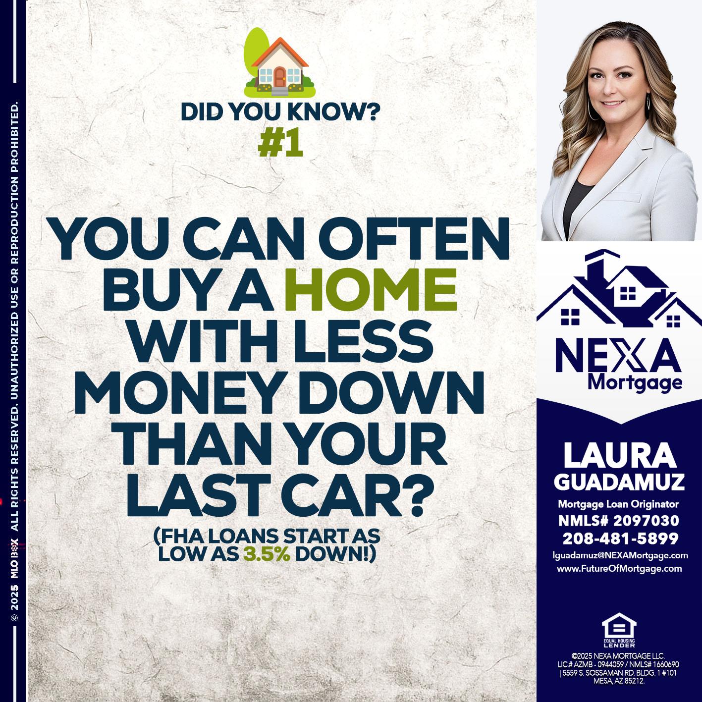 DID YOU KNOW #1 - Laura Guadamuz -Mortgage Loan Originator